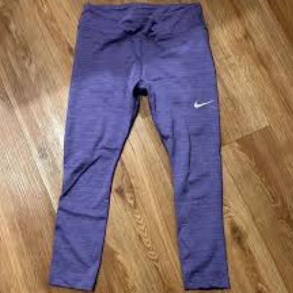 Nike Heathered Purple Cropped cropped Dri-Fit leggings Medium